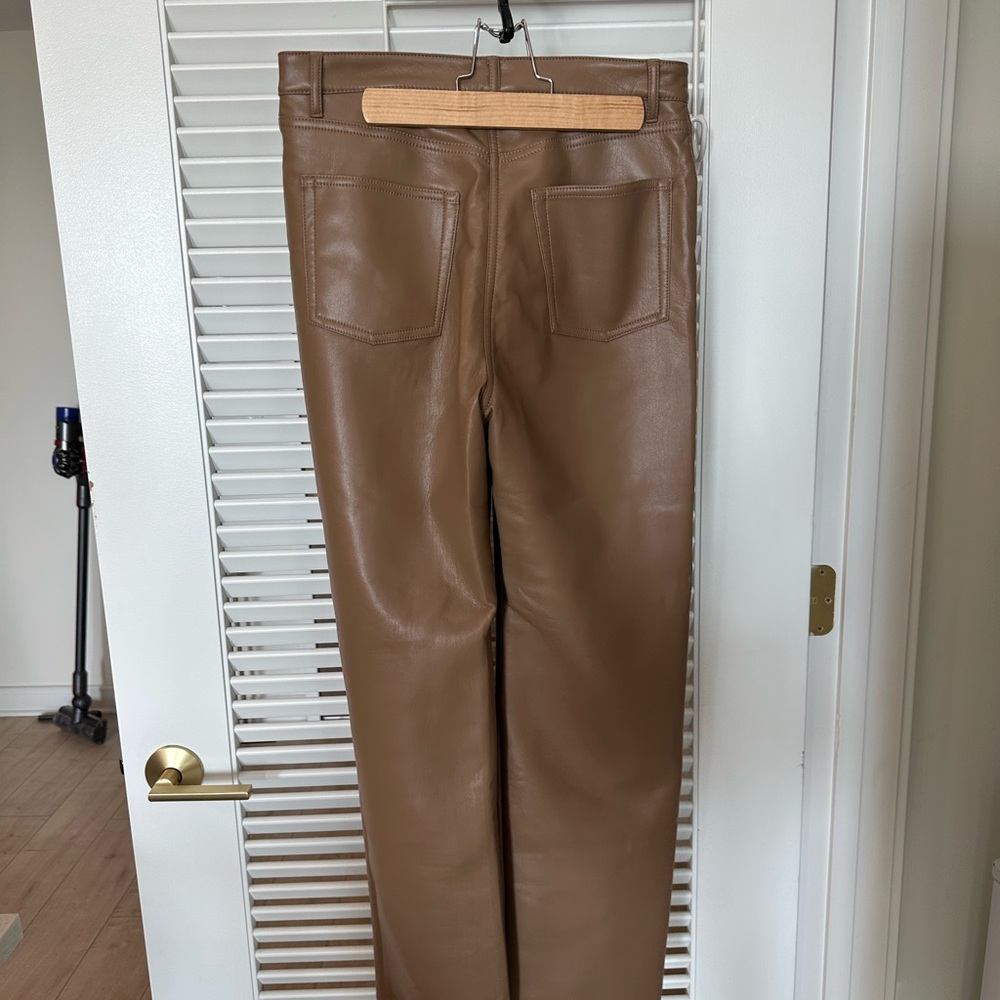 Aritzia Melina Vegan Leather Pants Cognac Gem